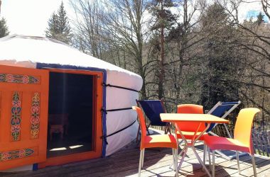 Yourte48H450123 CHASTANIER - Loz&egrave;re - Yourte Mongole 3 personnes - Camping Le Pont de Braye - photo